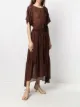 8pm zizag-print gathered midi dress
