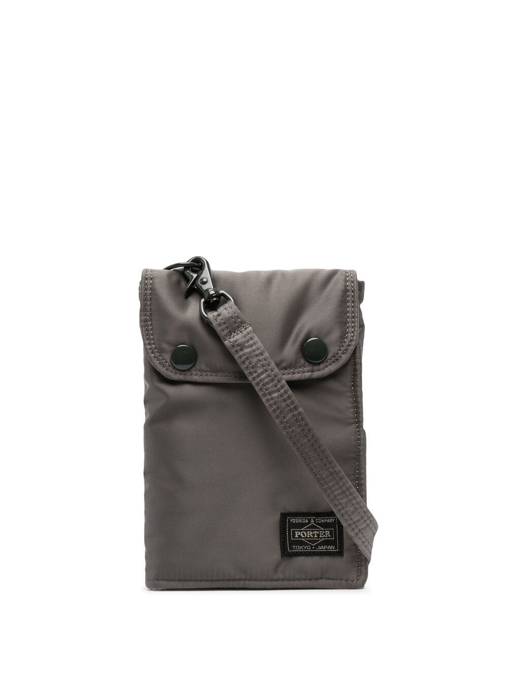 Porter-yoshida & Co Logo Patch Crossbody Bag In Grey