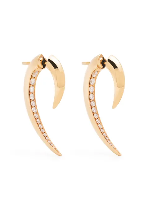 Shaun Leane aretes Hook en oro rosa de 18kt con diamantes