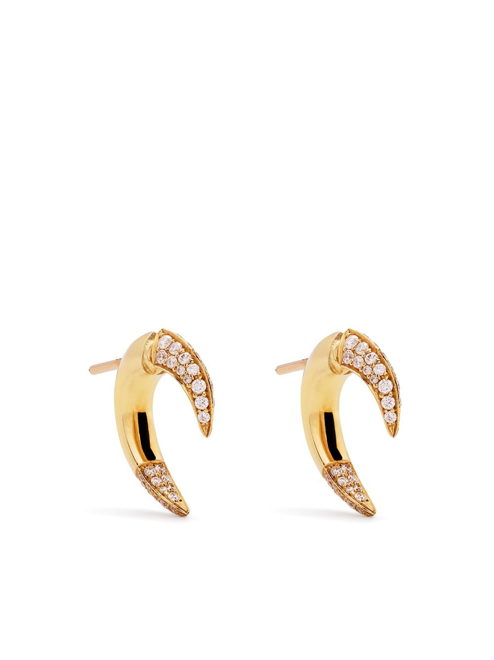 18kt yellow gold small Talon diamond earrings