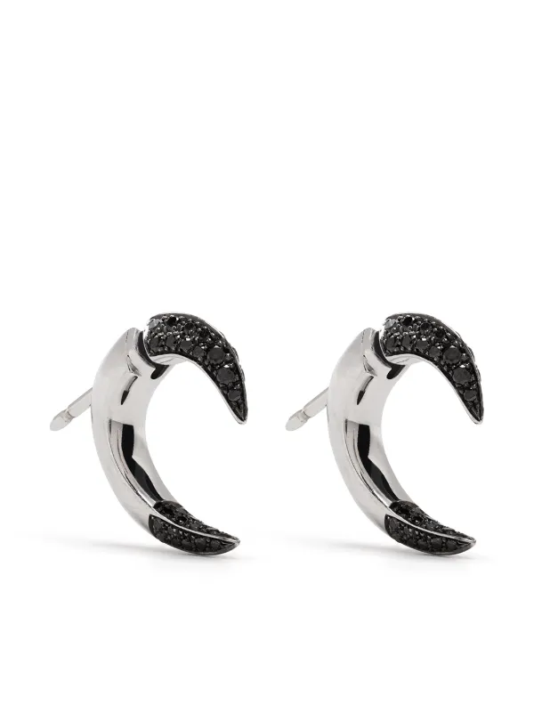 White gold black diamond earrings cheap