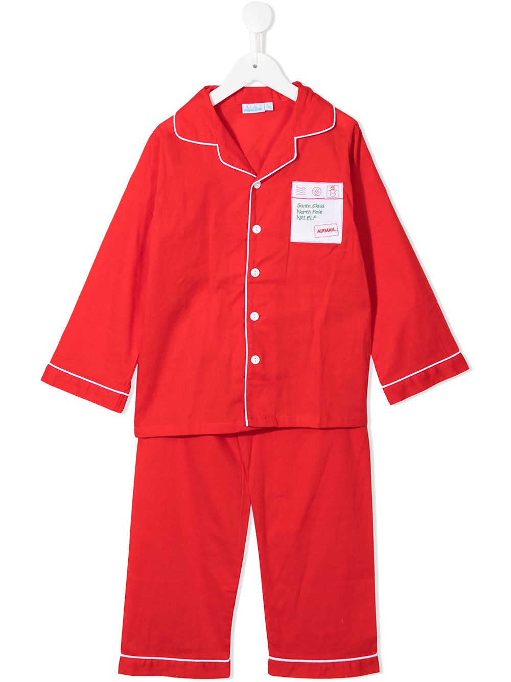 Lunn Antiques Kids' Cotton Long-sleeve Pyjamas In Red