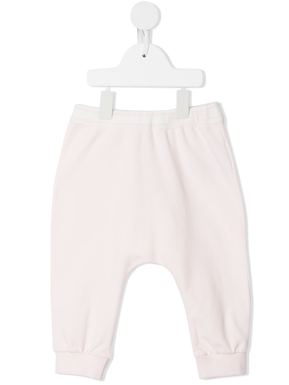 Fendi Babies' Logo-waistband Trousers In 粉色