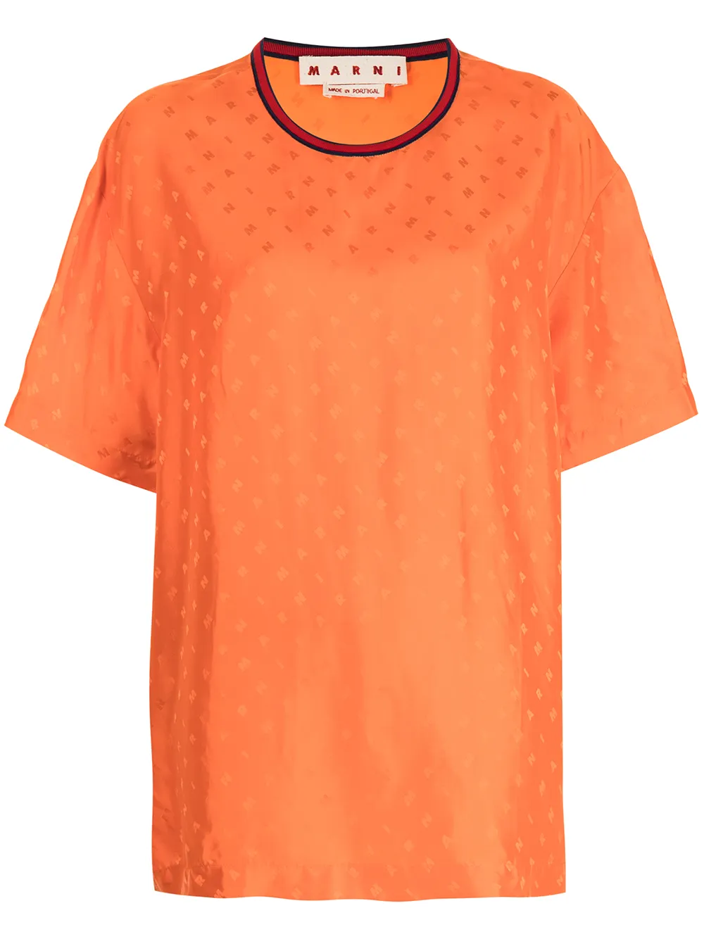 

Marni playera oversize con logo en jacquard - Naranja