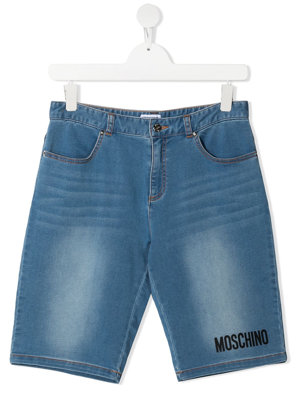 фото Moschino kids джинсовые шорты с логотипом