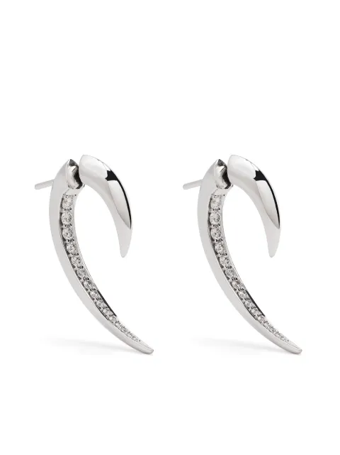 Shaun Leane aretes Hook en oro blanco de 18kt con diamantes