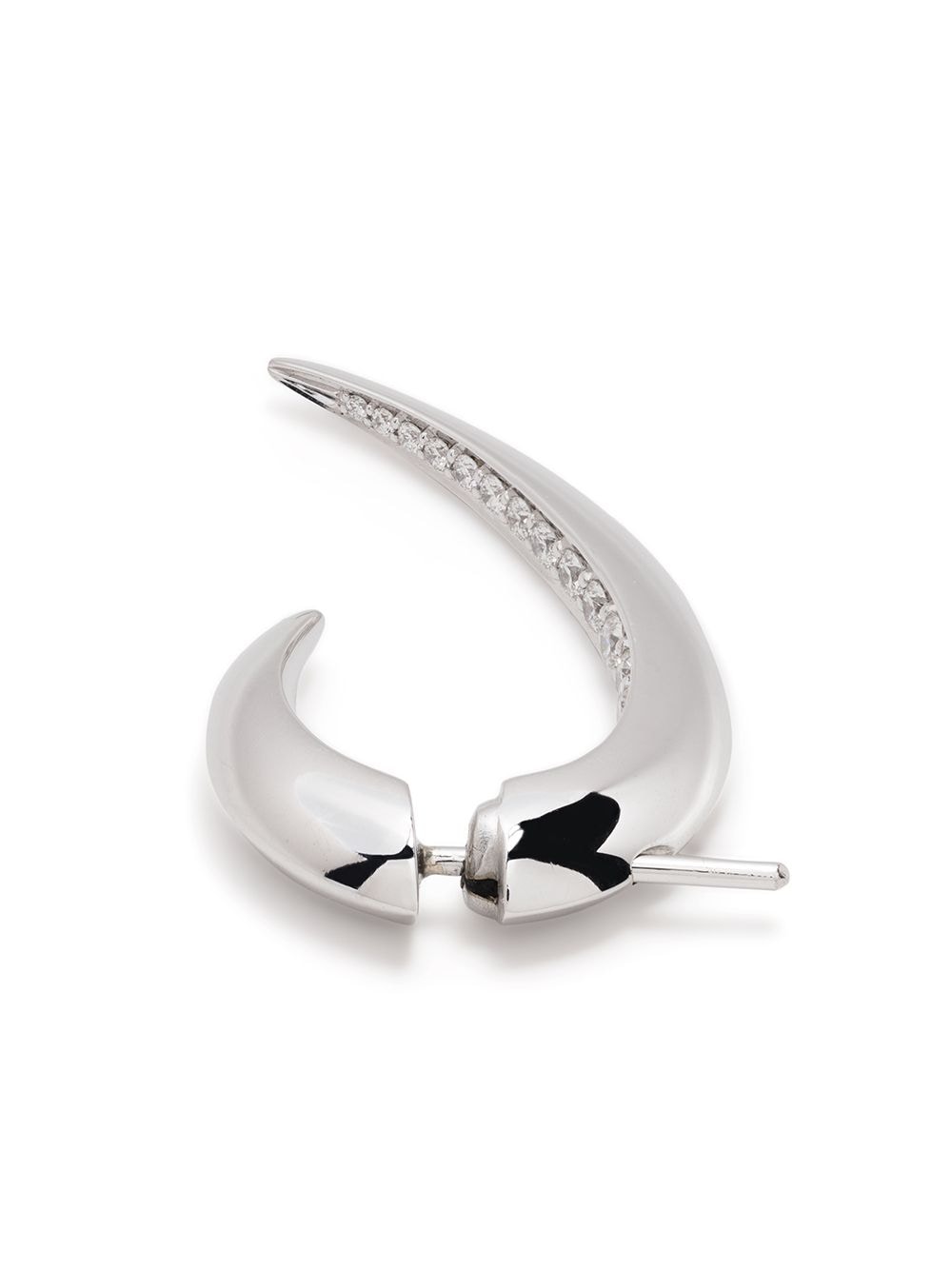 Shop Shaun Leane 18kt White Gold Hook Diamond Earrings In Silver