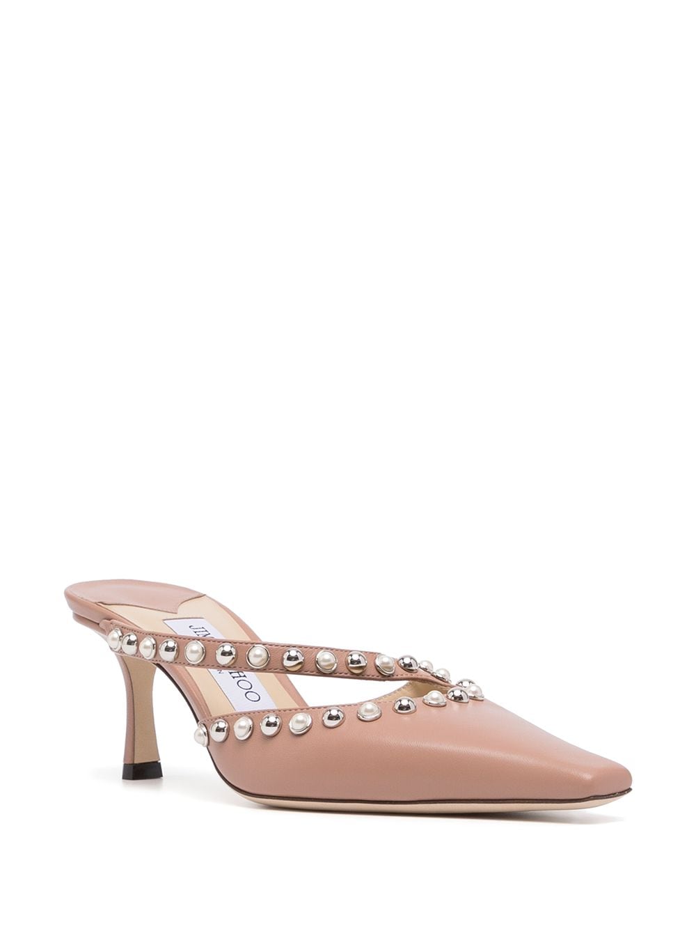 Shop Jimmy Choo Ros 65mm Stud Mules In Pink