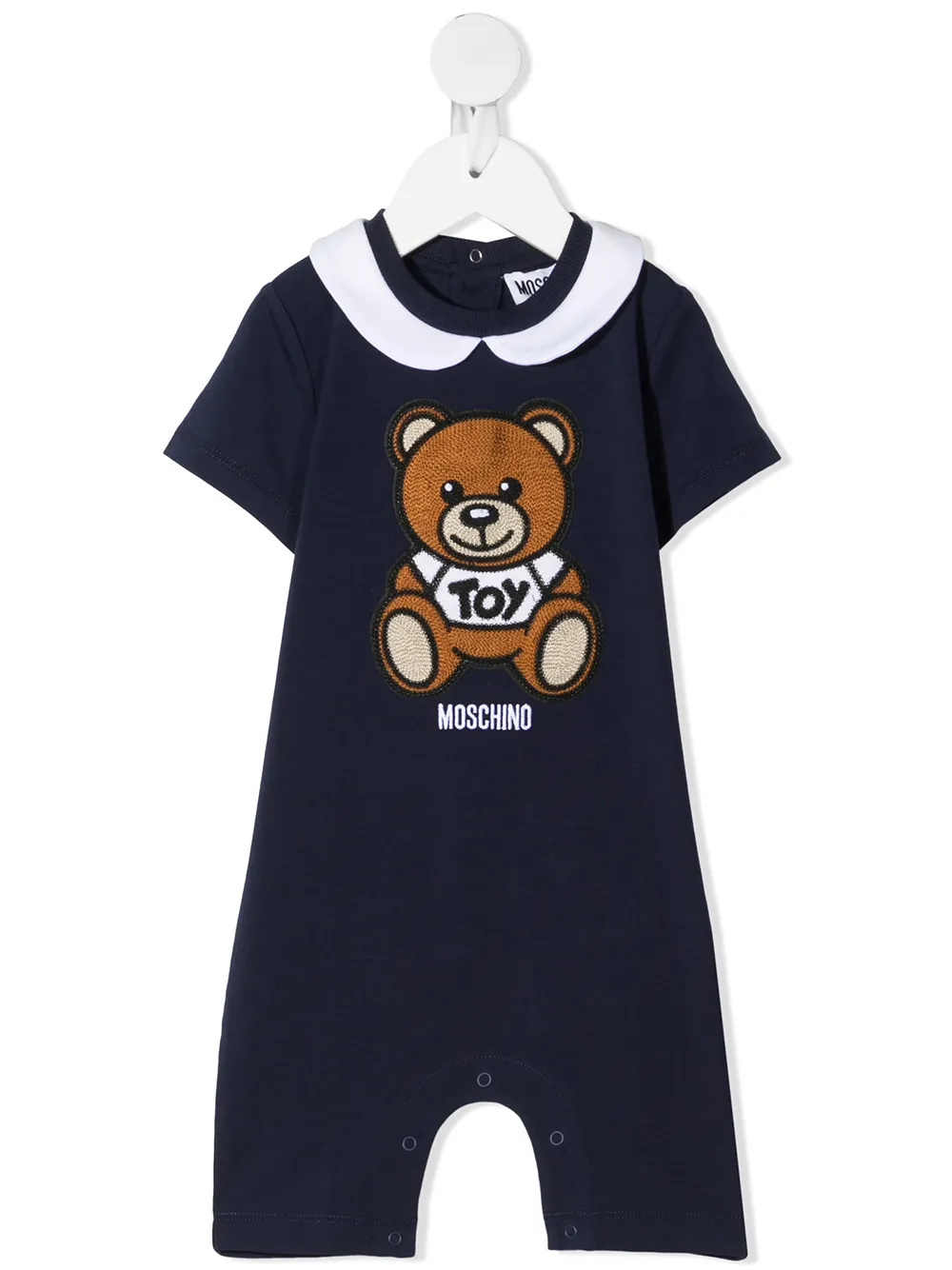Click to view more detailed imagery on our partner's website Moschino Blue Romper For Babykids Witth Teddy Bear