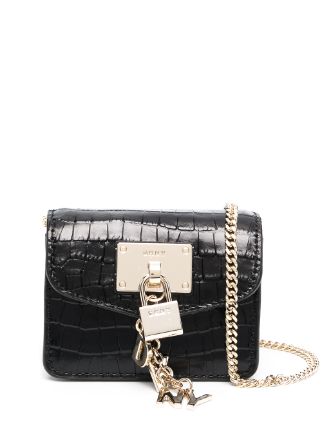 dkny crocodile effect leather bag