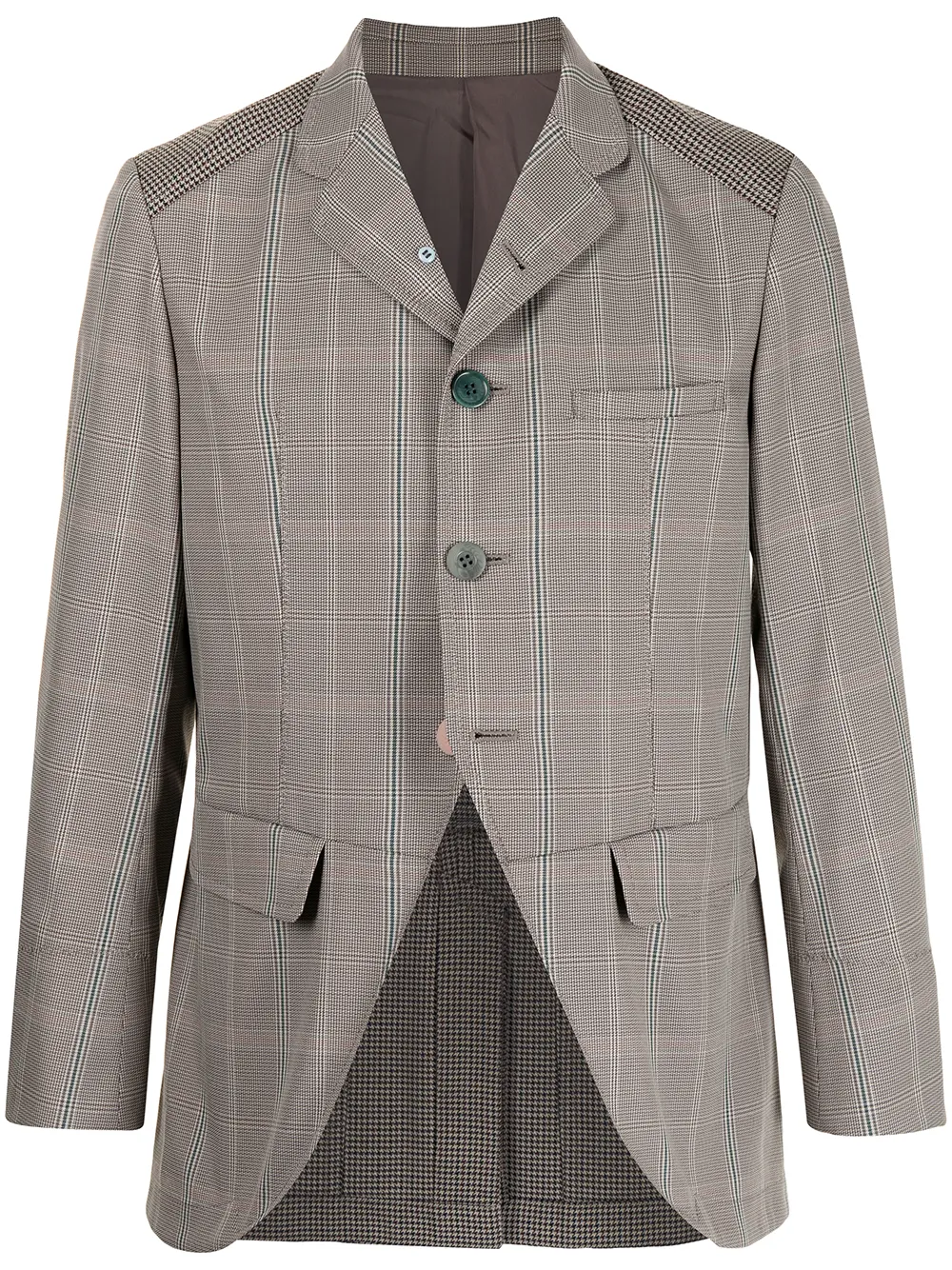 

Undercover open-front checked blazer - Brown