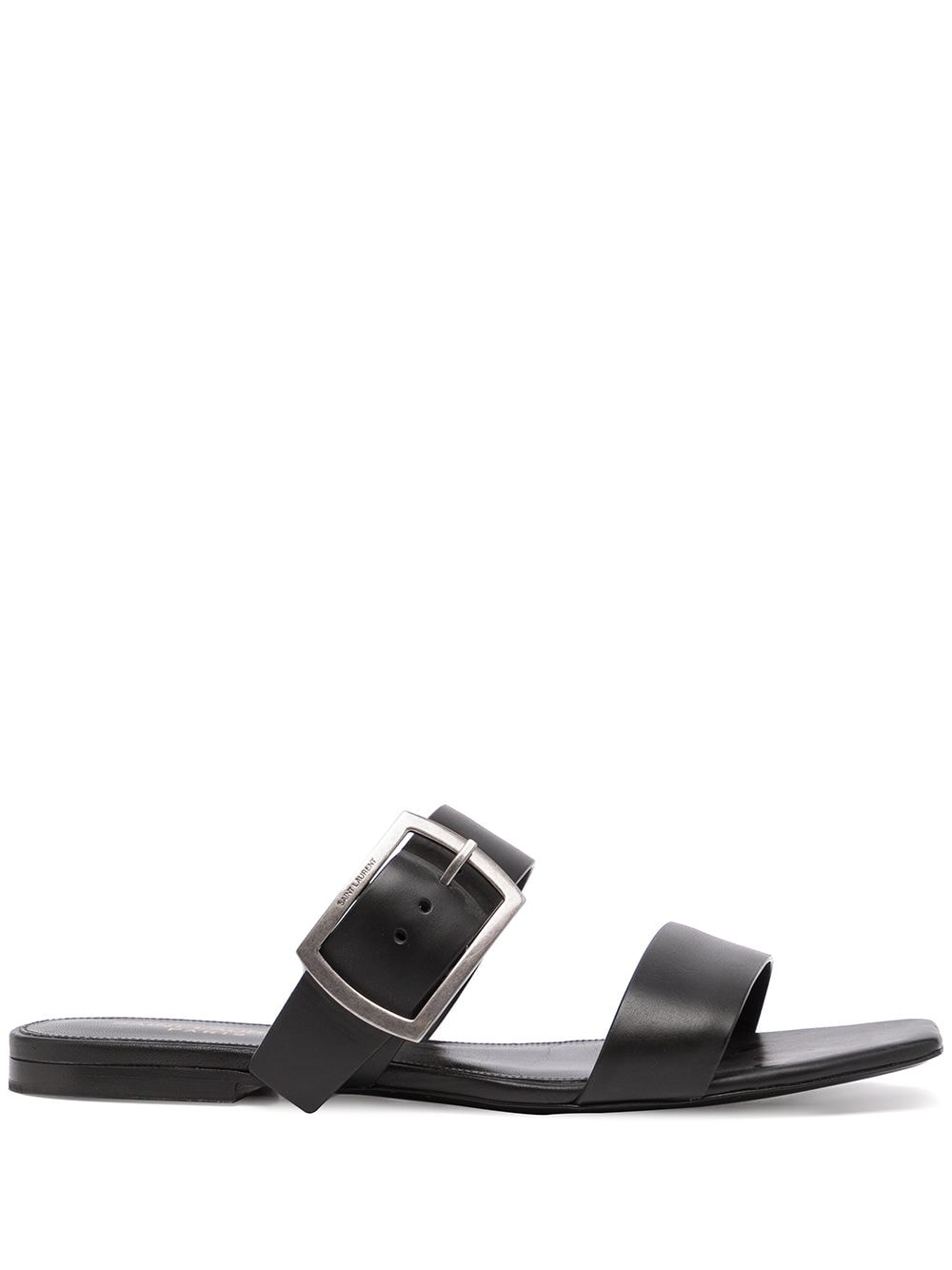 Pre-owned Saint Laurent Strapped Flat Sandals In Black