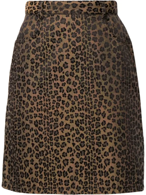 Fendi Pre-Owned 1990s leopard-print high-waisted skirt
