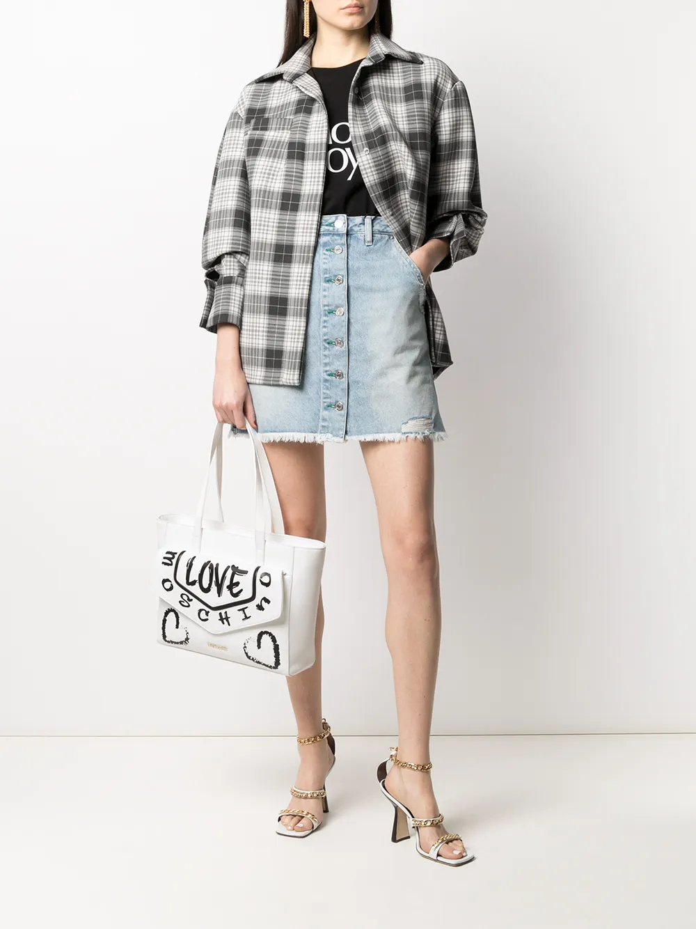 фото Love moschino сумка-тоут из искусственной кожи с принтом