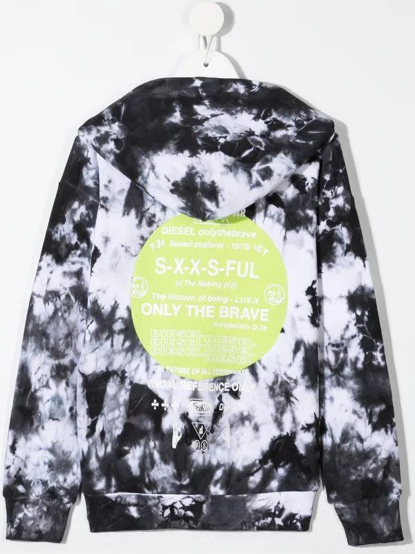 tie dye print hoodie