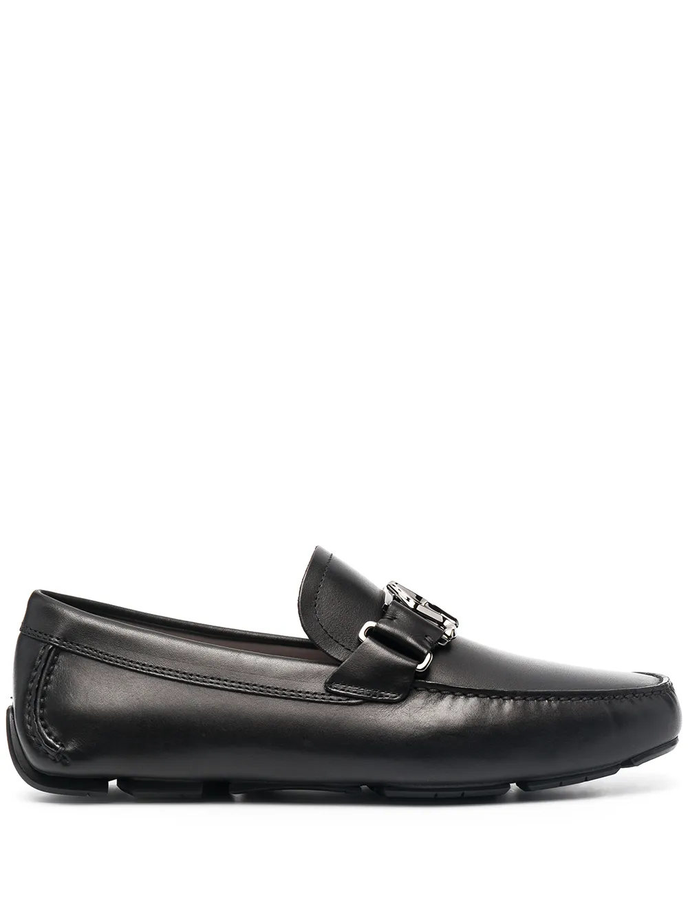 

Salvatore Ferragamo mocasines con placa del logo - Negro