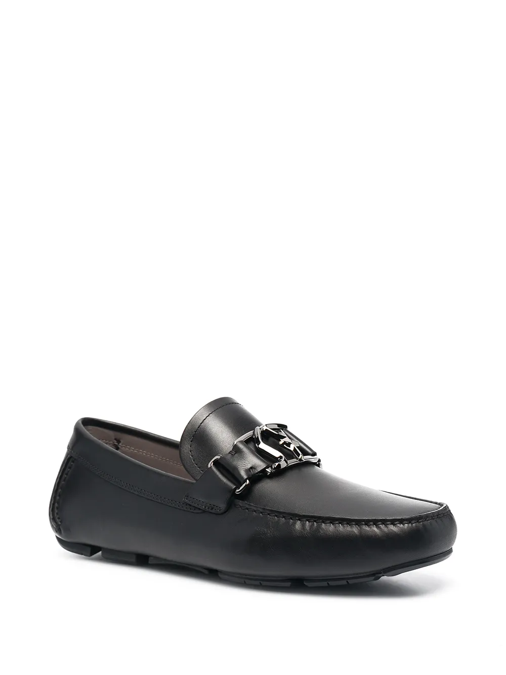 Ferragamo Loafers met logoplakkaat - Zwart