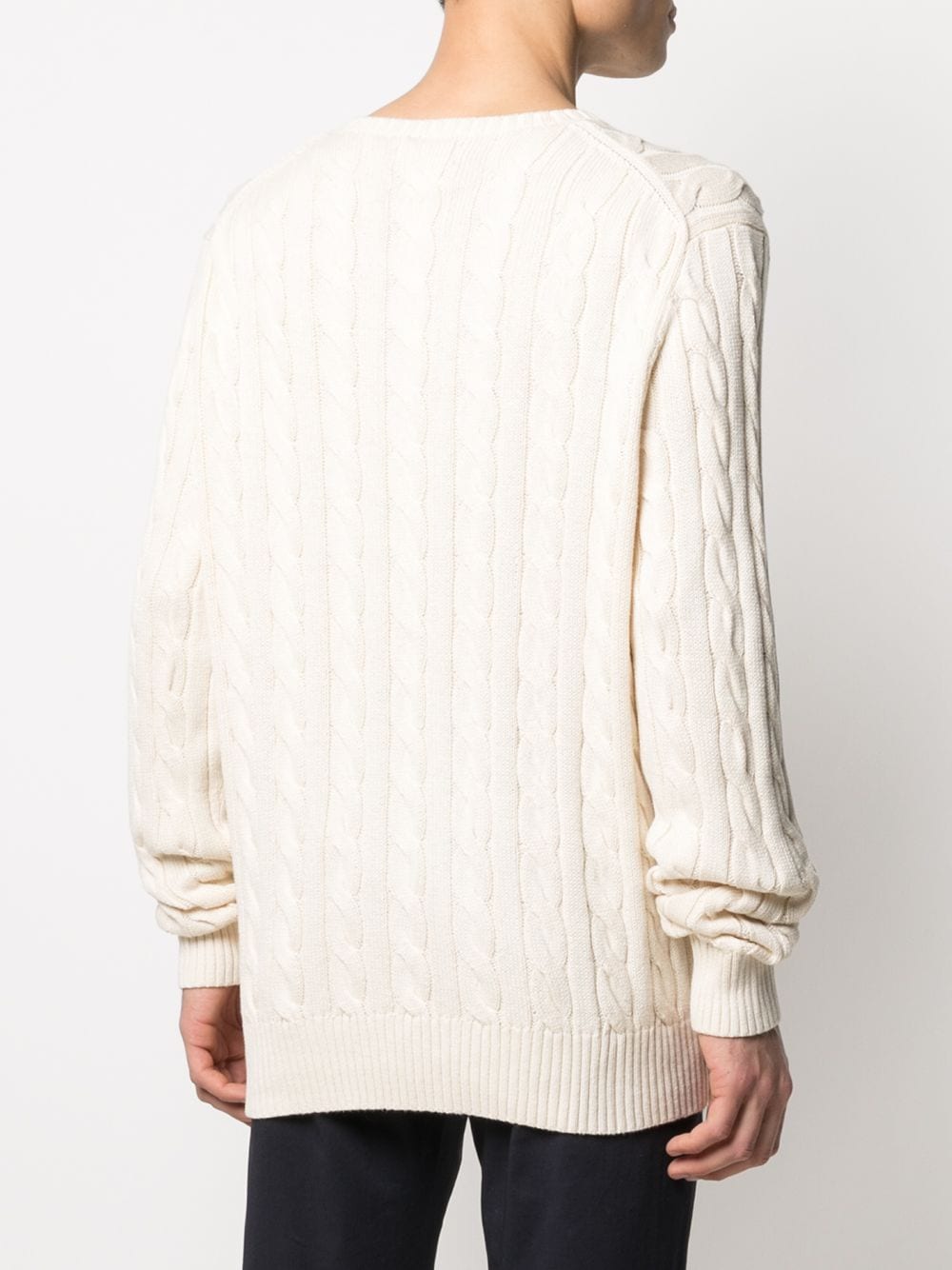 Shop Polo Ralph Lauren Cable-knit Cotton Jumper In Neutrals