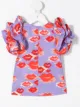 Imagen 2 de Elisabetta Franchi La Mia Bambina vestido con volantes y labios estampados
