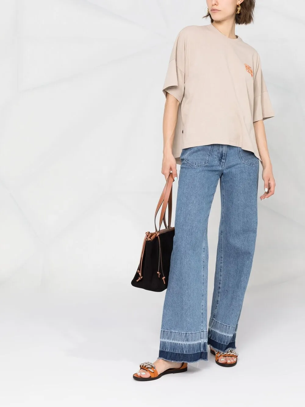 фото Loewe футболка с вышитым логотипом