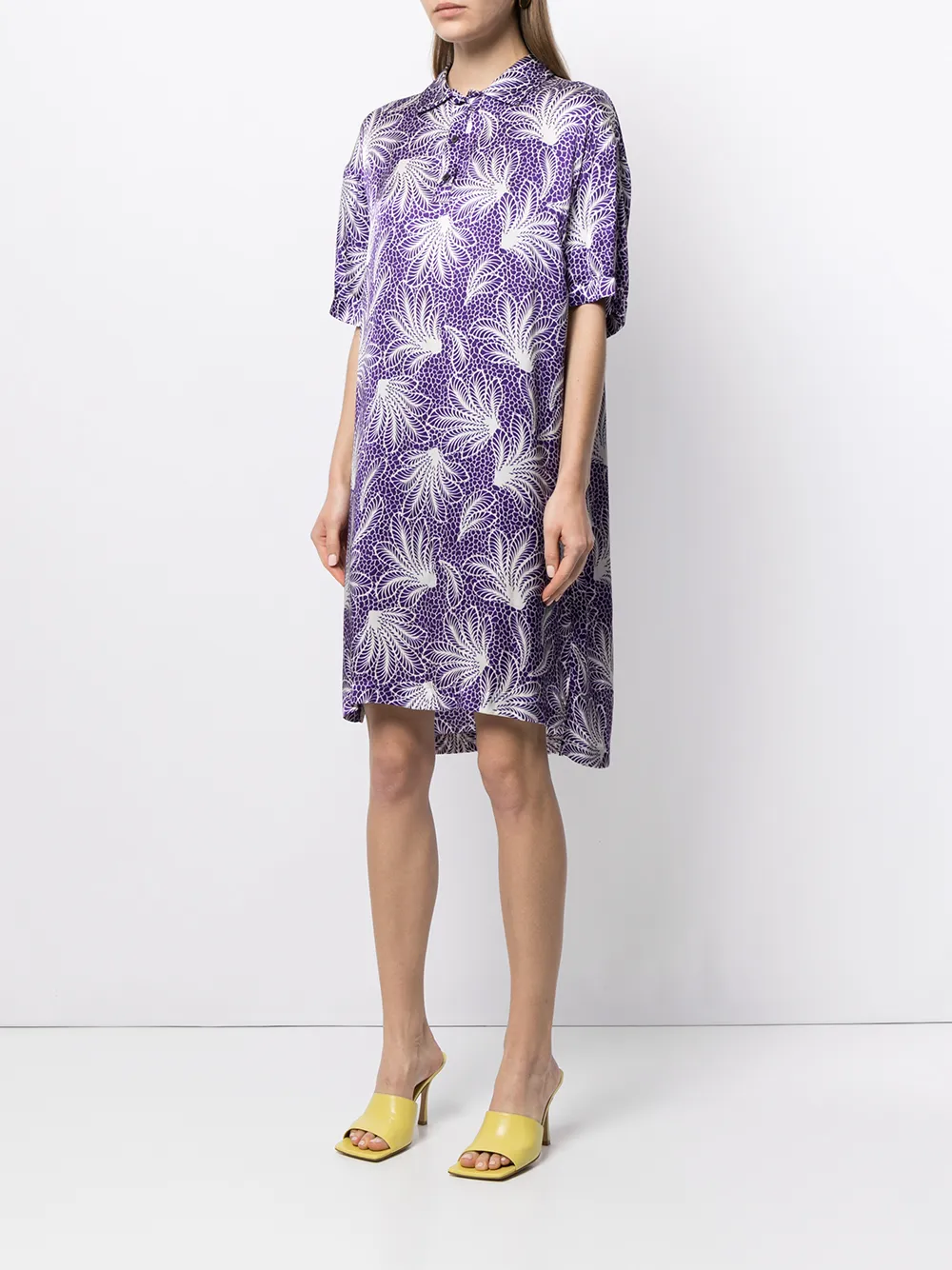 фото Dries van noten pre-owned платье-рубашка с цветочным принтом
