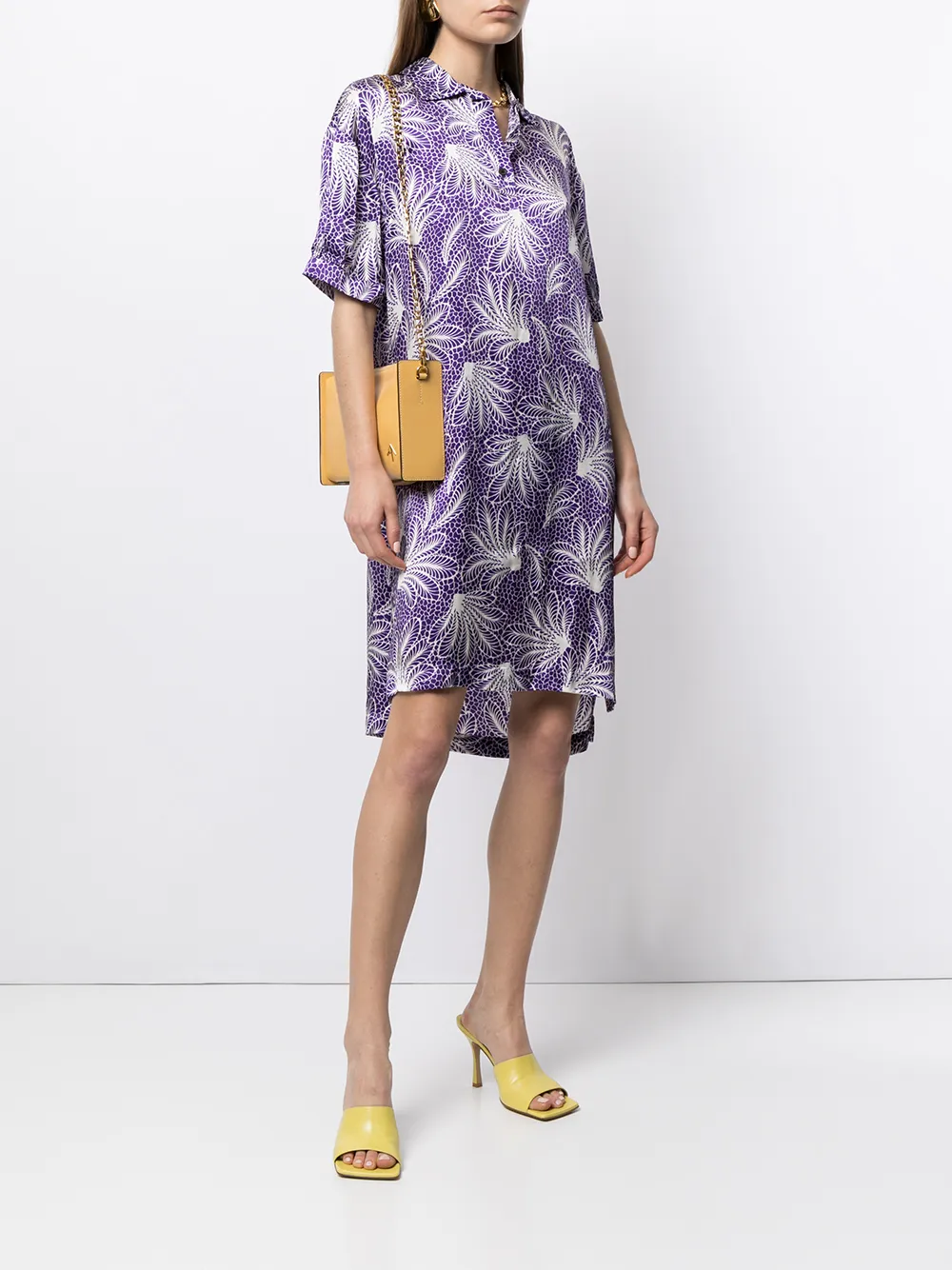 фото Dries van noten pre-owned платье-рубашка с цветочным принтом
