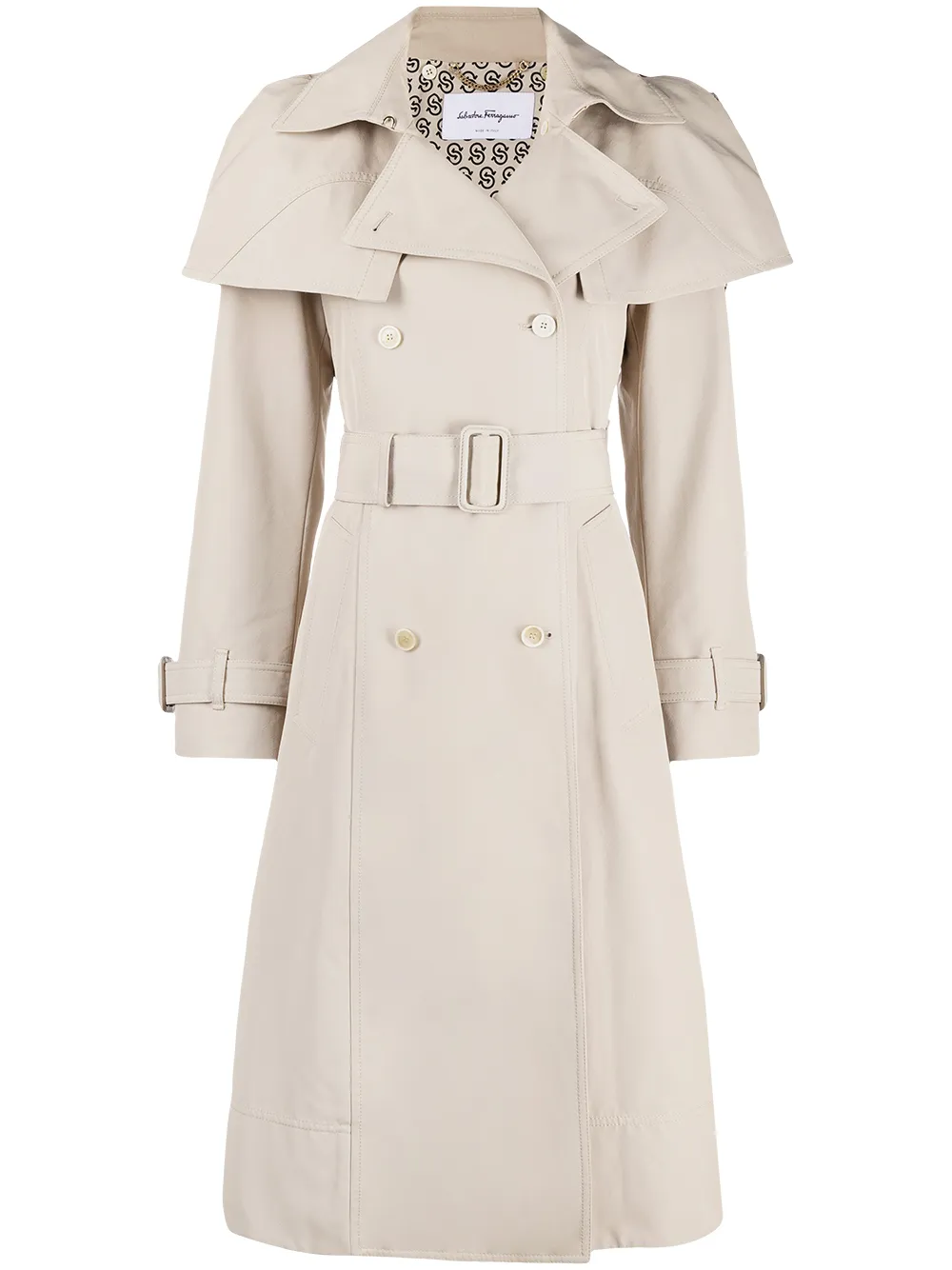 Ferragamo Trenchcoat met ceintuur Beige