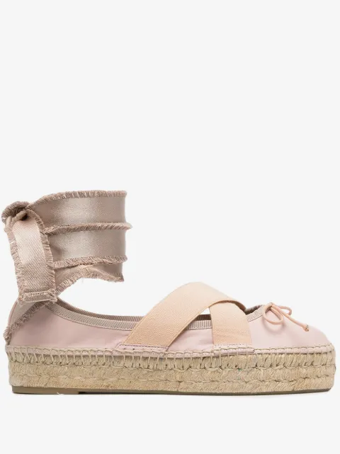 RED(V) ankle-tie espadrille pumps