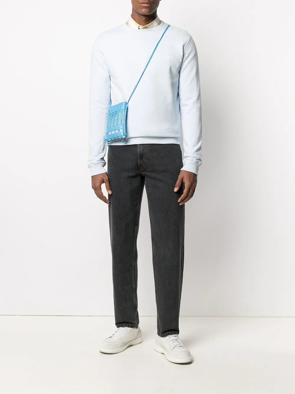 A.P.C. Sweater met logoprint Blauw