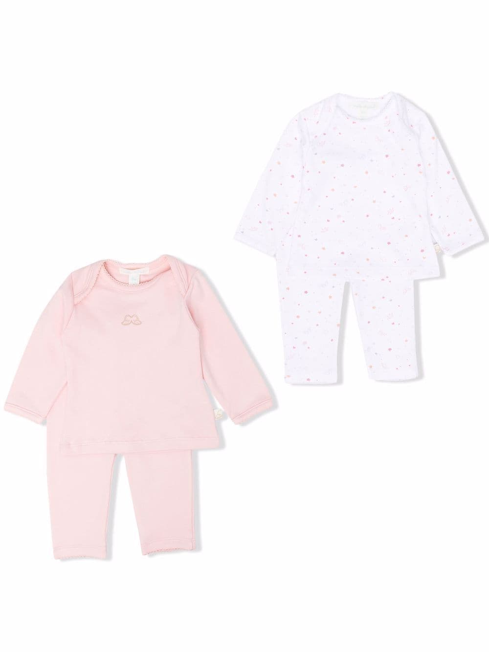 Marie-chantal Babies' Embroidered Cotton Tracksuit Set In White