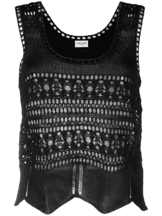 black crochet vest