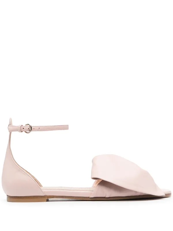 red bow sandals flat