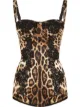 Image 1 of Dolce & Gabbana lace-embellished leopard bodysuit