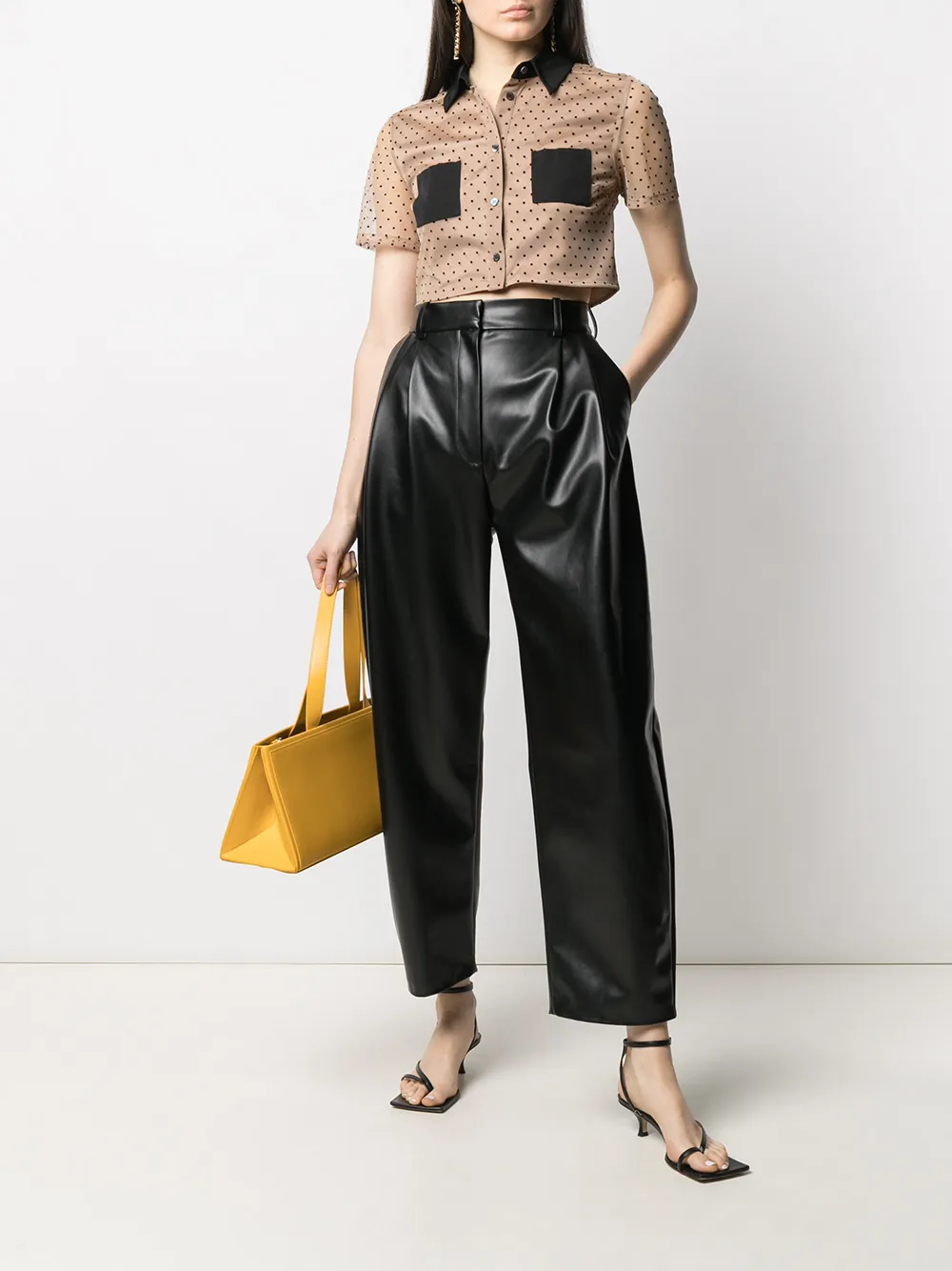 A.W.A.K.E. Mode Faux Leather Wide Leg Trousers - Farfetch