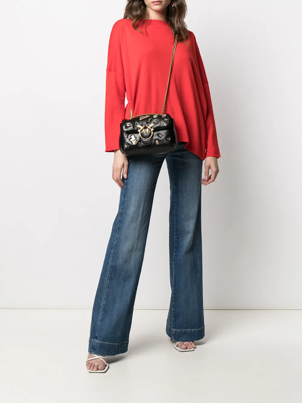 фото Pinko сумка на плечо love с заклепками