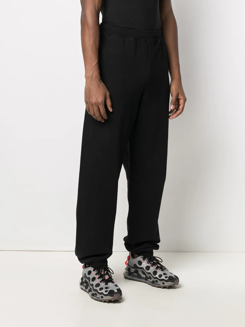 Shop Aries Elasticated Cotton Track Pants In Black