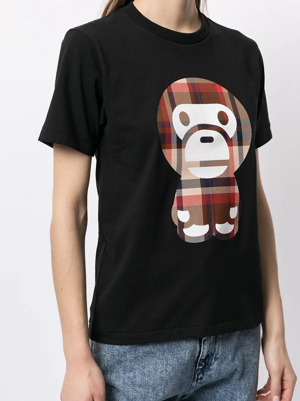 фото A bathing ape® футболка baby milo с принтом в клетку