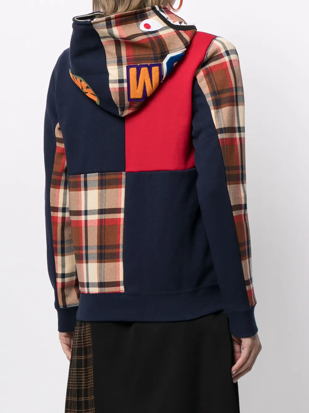 фото A bathing ape® клетчатое худи на молнии