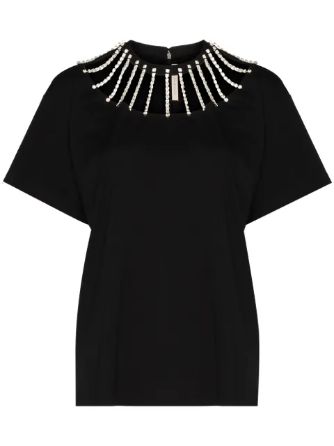 Christopher Kane Crystal Cupchain cutout T-shirt