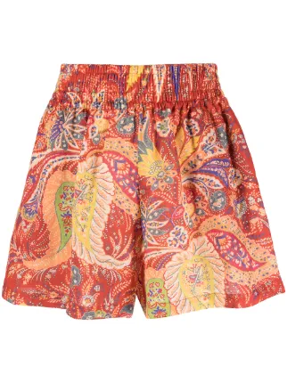 Shop Etro paisley print high-waisted shorts with Express Delivery - FARFETCH