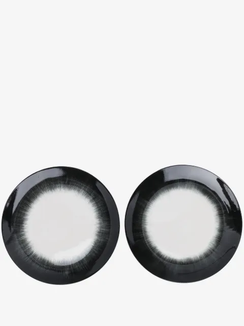 Ann Demeulemeester lot de 2 assiettes bicolores