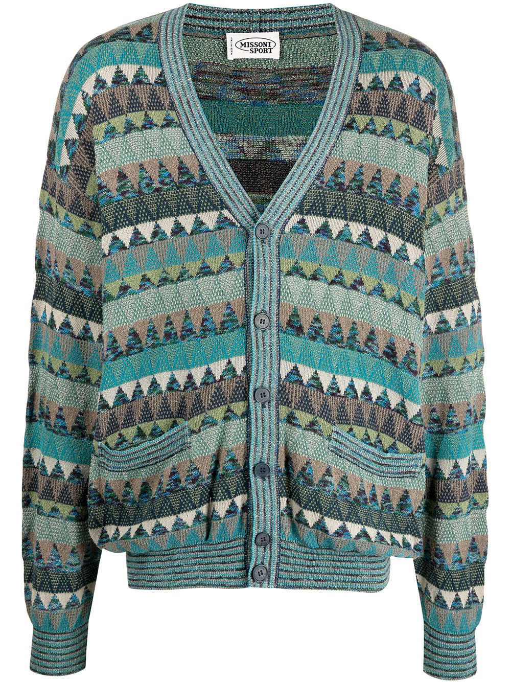 Missoni Pre-Owned 1980s Geometric Pattern V-neck Cardigan - Farfetch