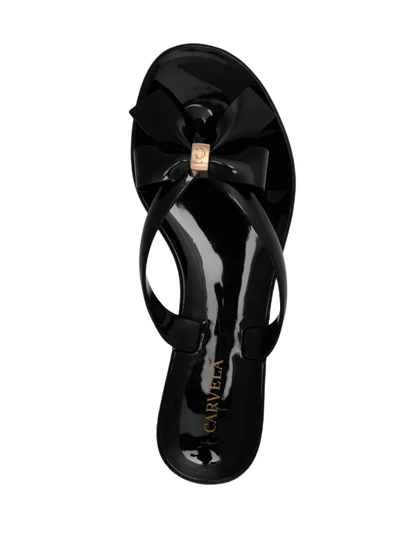 carvela white flip flops