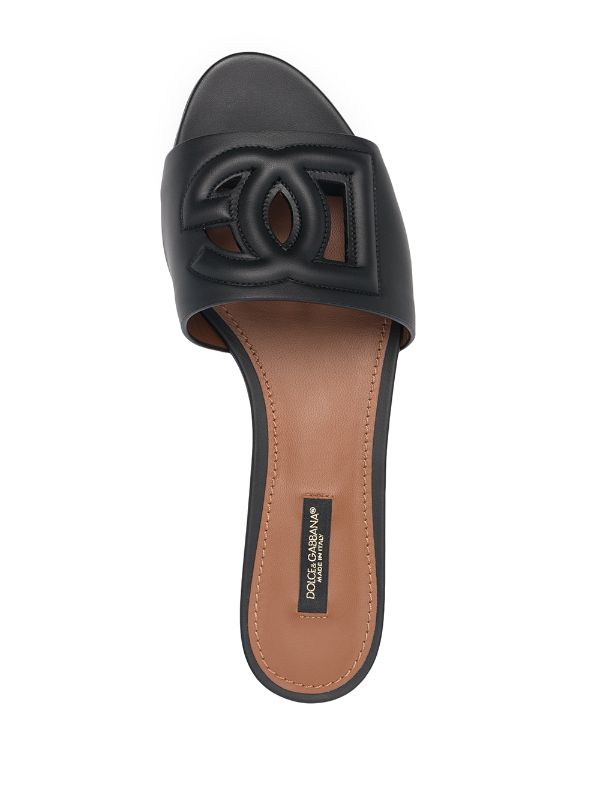 Beide Fascinerend In werkelijkheid Dolce & Gabbana Logo cut-out Flat Sandals - Farfetch