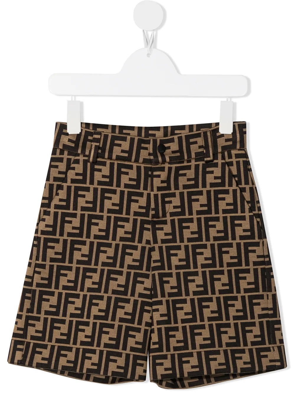 Fendi Kids FF-motif shorts | Neutrals | Image 1