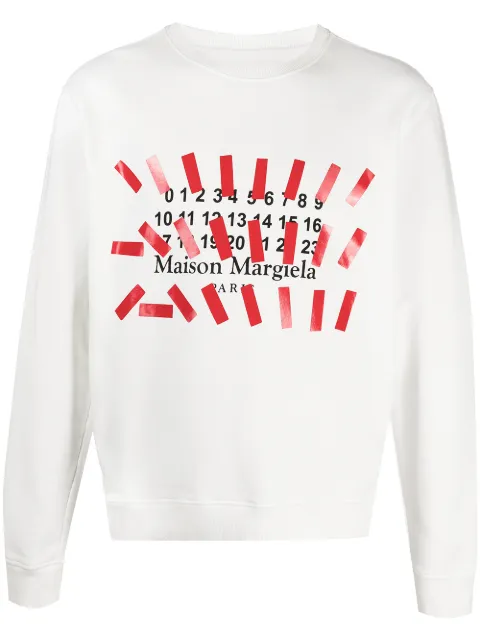 Maison Margiela Moletom com logo e estampa de número