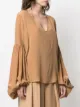 Federica Tosi long-sleeve flared silk blouse