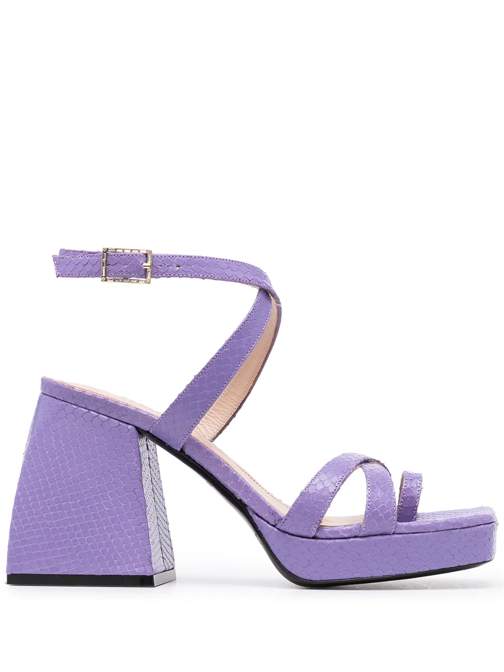 NODALETO BULLA SILLER SNAKESKIN-EFFECT SANDALS