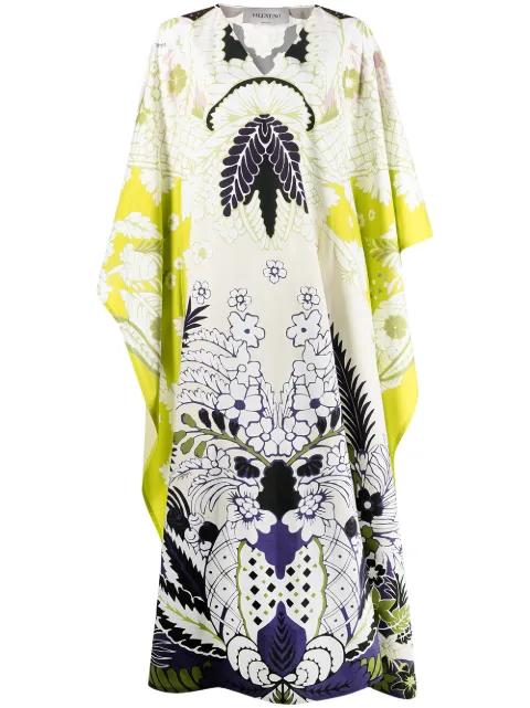 Valentino Garavani World Arazzo print cape-style draped dress