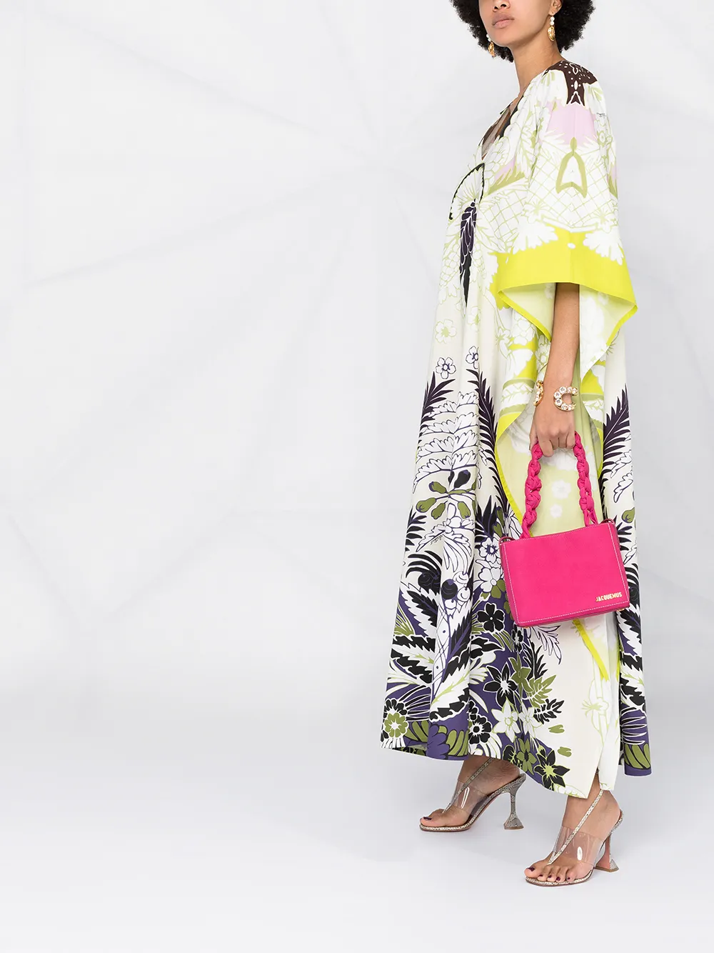 Valentino Garavani World Arazzo print cape-style draped dress | Image 6